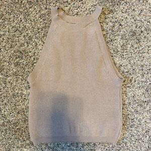 Womens High Neck Cropped Tank Top
